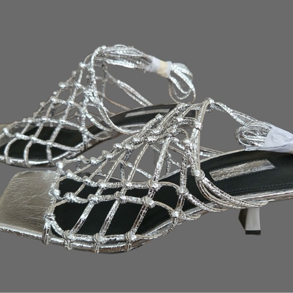 ASOS Women's Silver Strappy Sandals New Size 7 - Picture 4 of 7